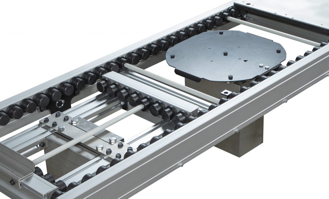 Conveyor capable of having multiple zones for pallet or tray control